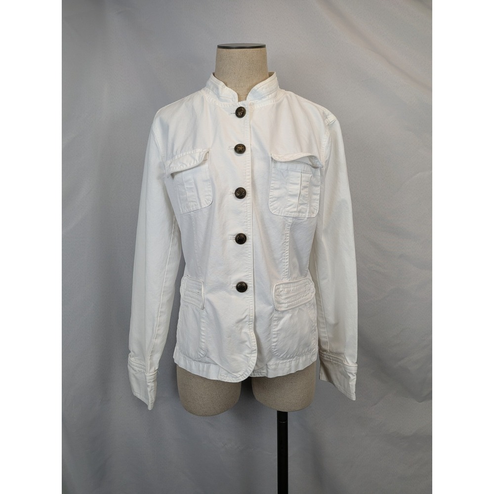 Charter‎ Club XL White Utility Safari Jacket Cotton Tencel Military Boho Shacket